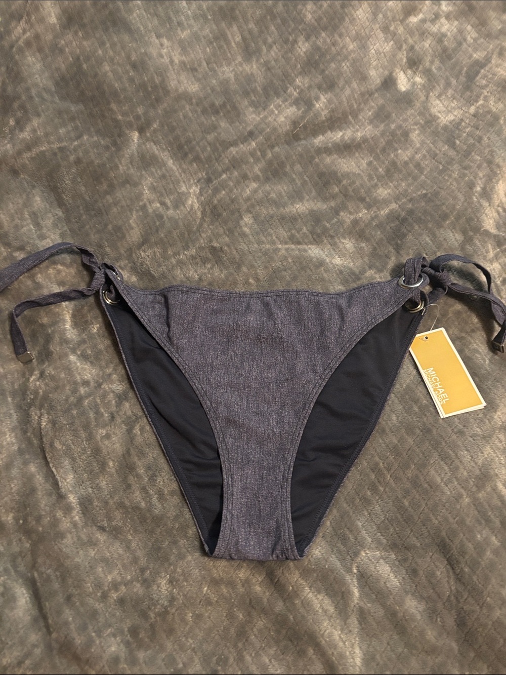 MICHAEL Michael Kors Grommet Bikini Bottom - Denim Texture